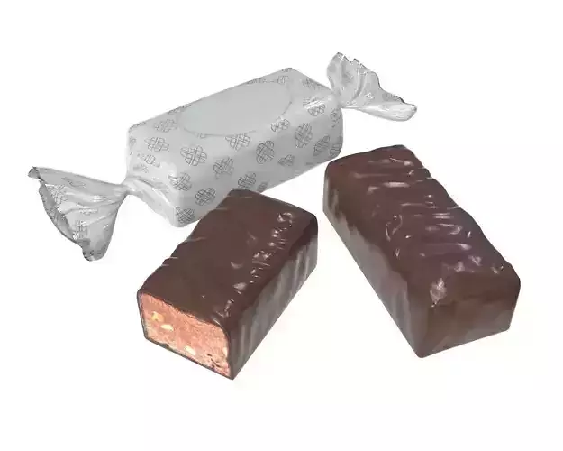 Blank food candy chocolate plastic package wrap mock up 03 3D model