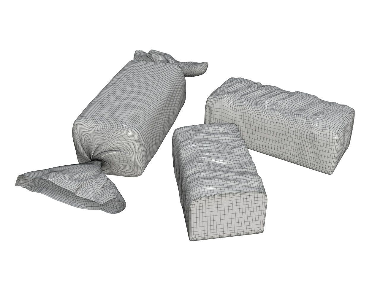 Blank food candy chocolate plastic package wrap mock up 03 3D model_6