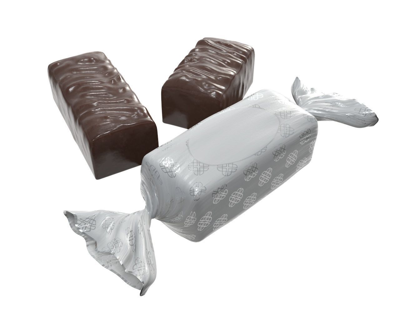 Blank food candy chocolate plastic package wrap mock up 03 3D model_3