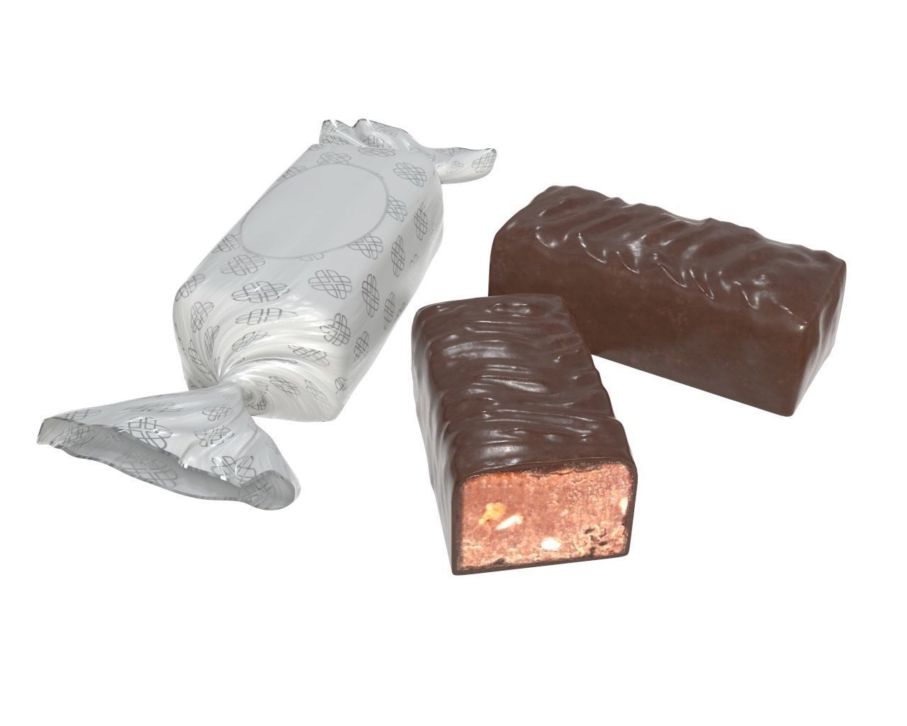 Blank food candy chocolate plastic package wrap mock up 03 3D model_2