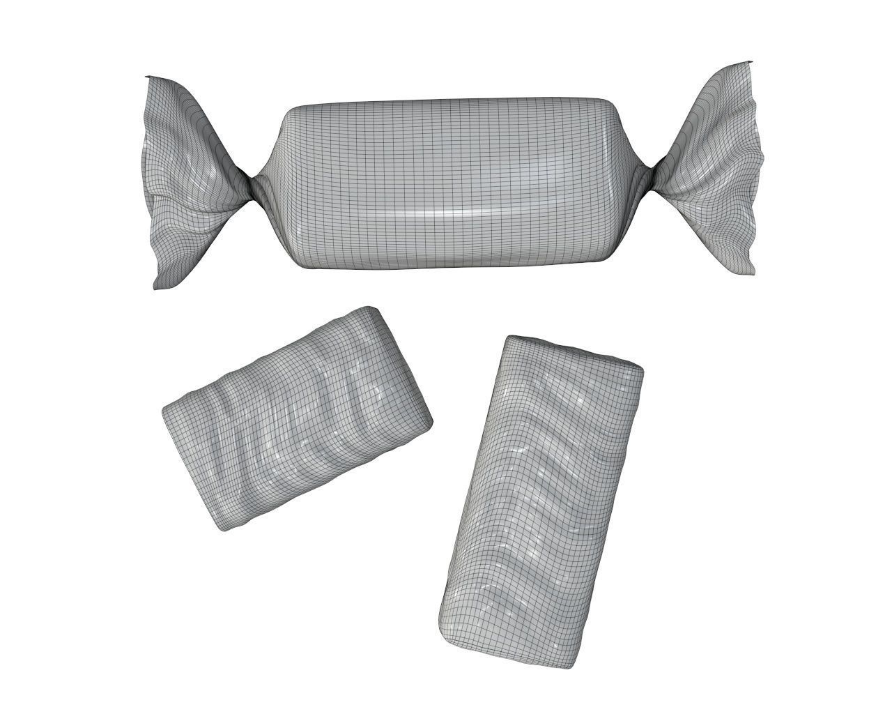 Blank food candy chocolate plastic package wrap mock up 03 3D model_8