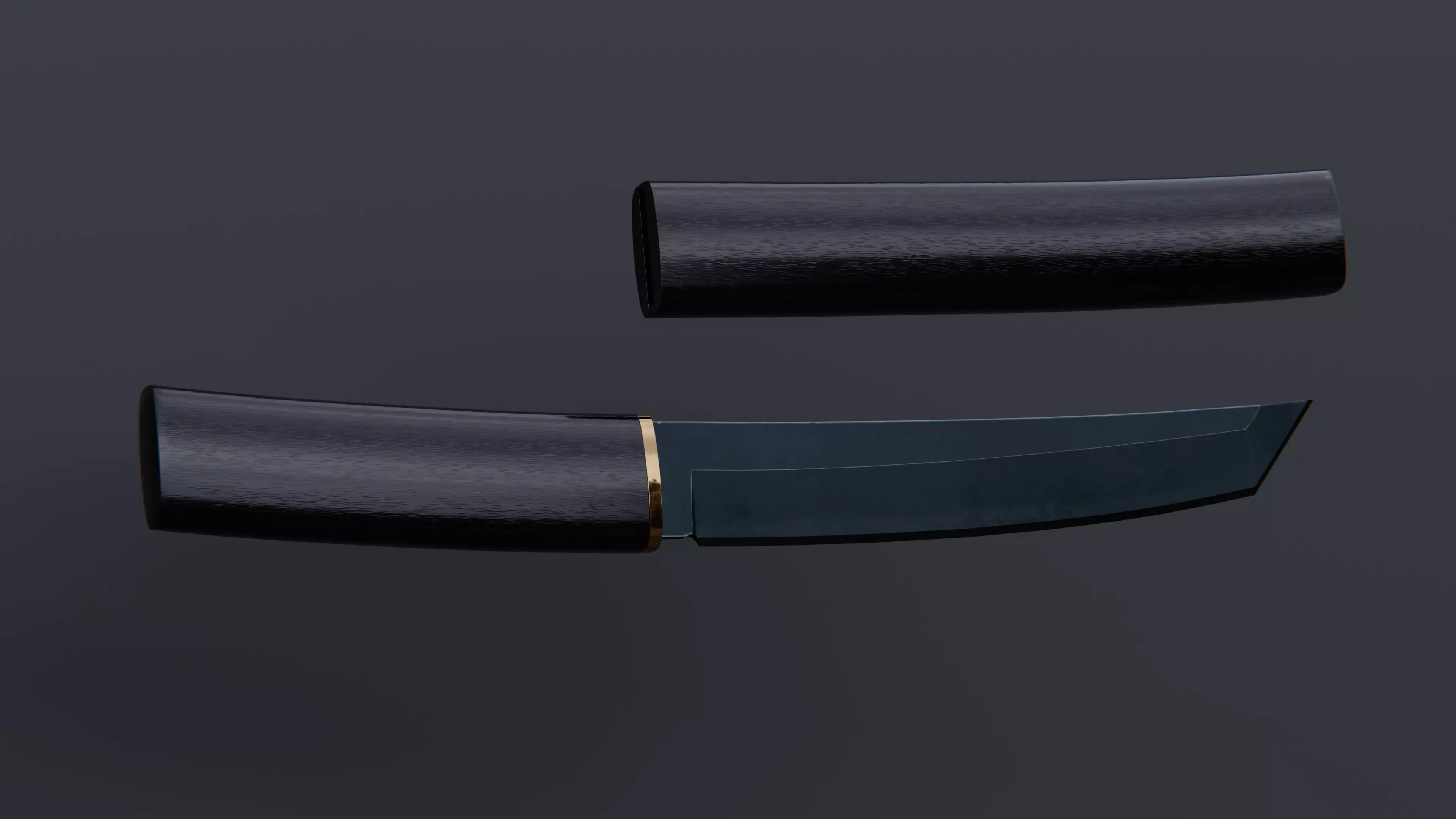 Tanto - knife Low-poly 3D model_0
