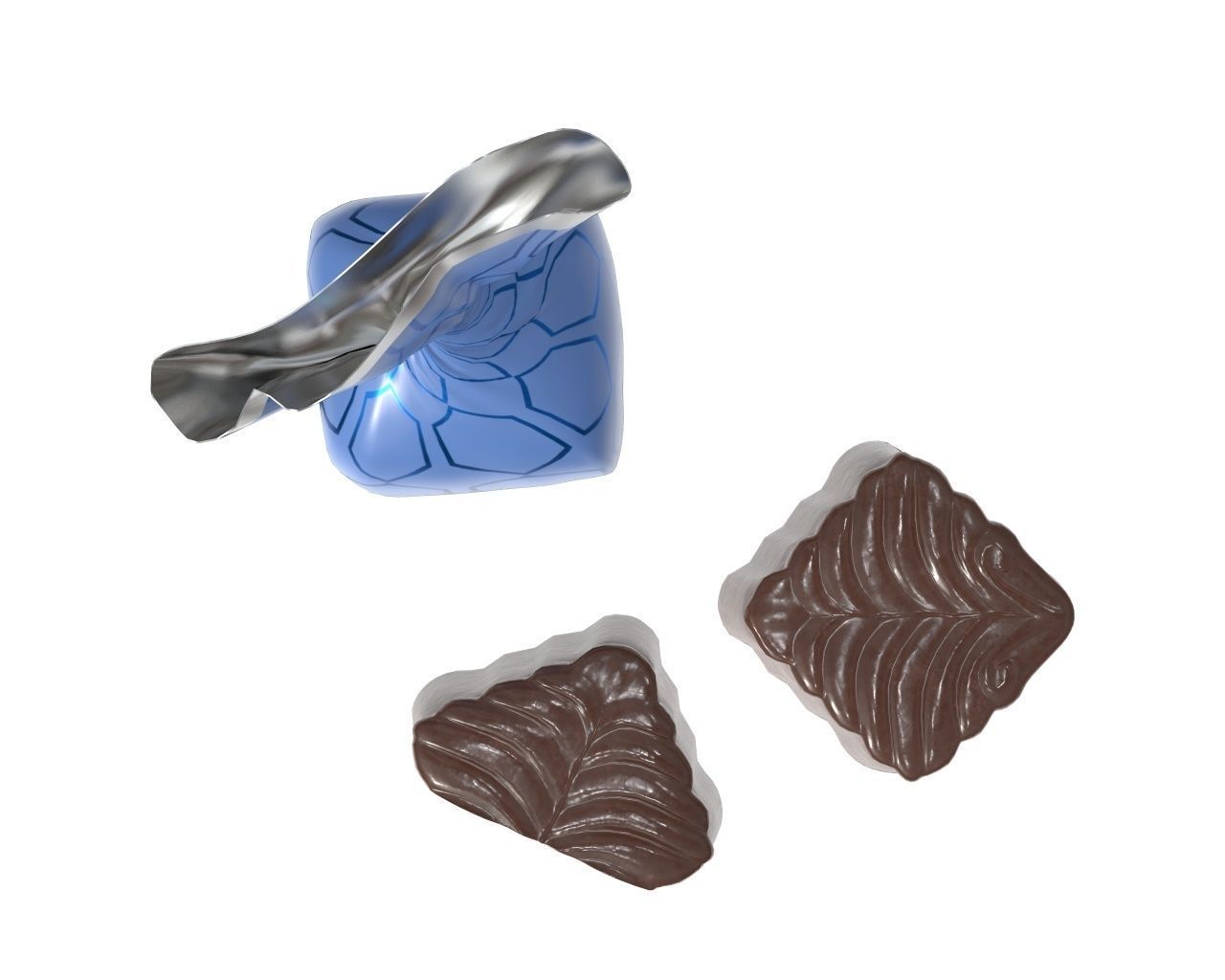 Blank food candy chocolate plastic package wrap mock up 04 3D model_4