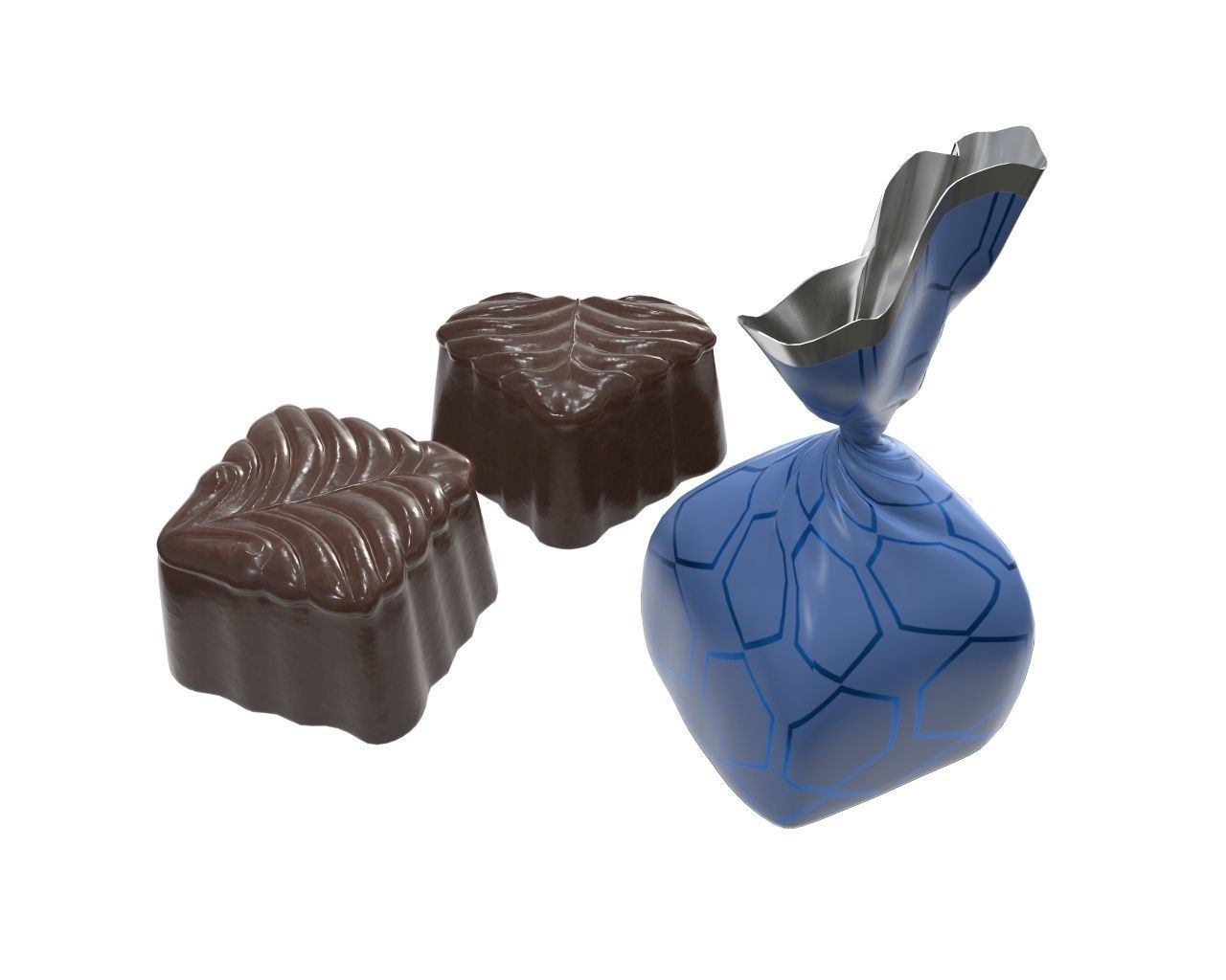 Blank food candy chocolate plastic package wrap mock up 04 3D model_3