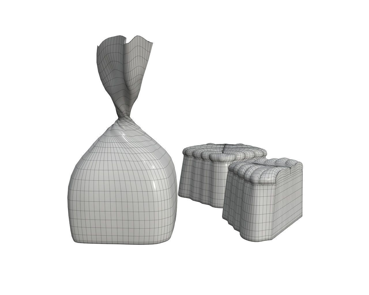 Blank food candy chocolate plastic package wrap mock up 04 3D model_6