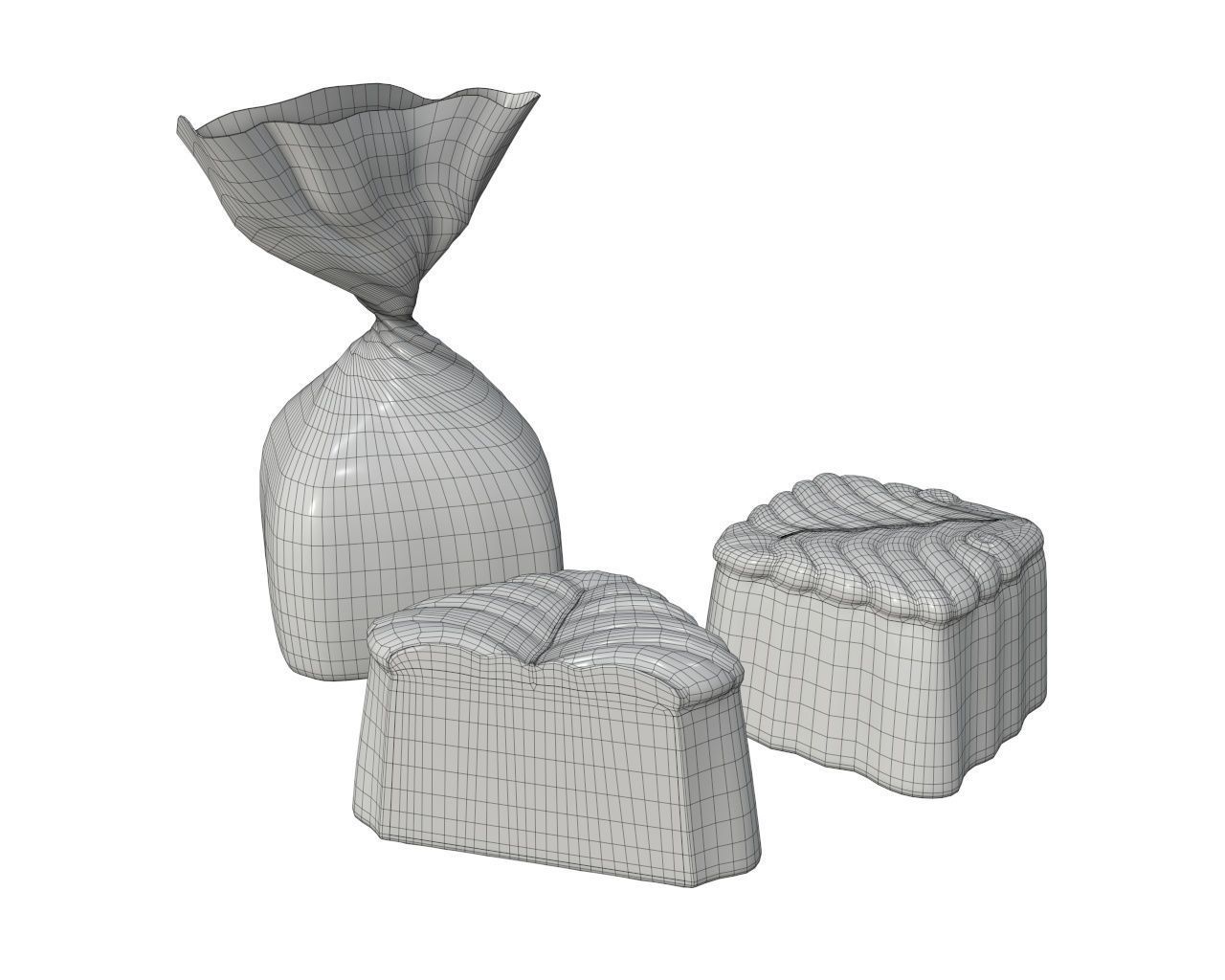 Blank food candy chocolate plastic package wrap mock up 04 3D model_5