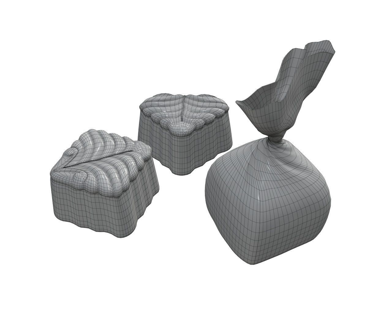 Blank food candy chocolate plastic package wrap mock up 04 3D model_7