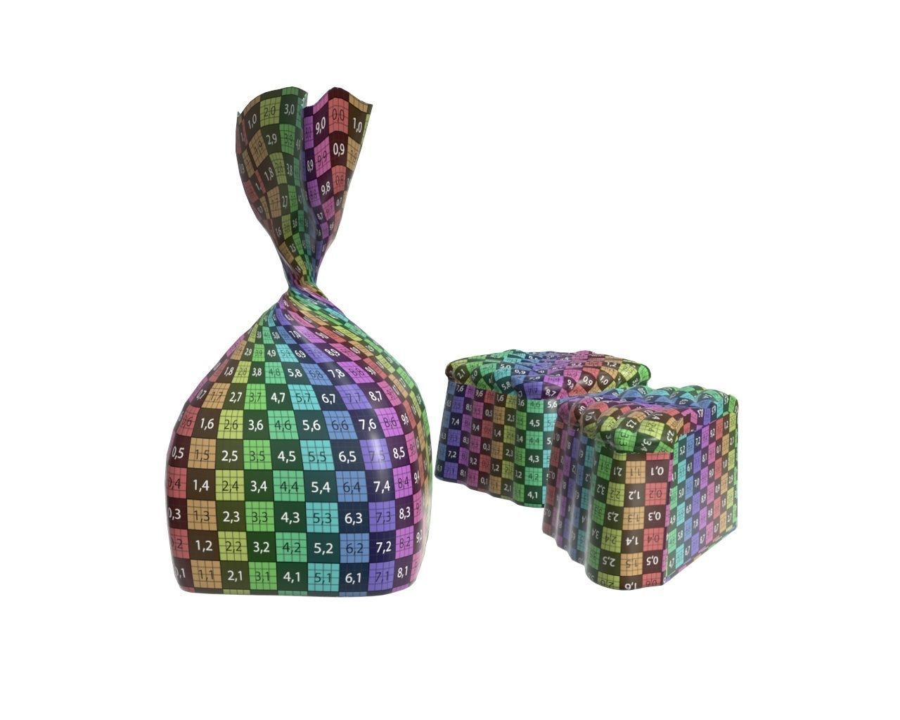 Blank food candy chocolate plastic package wrap mock up 04 3D model_10