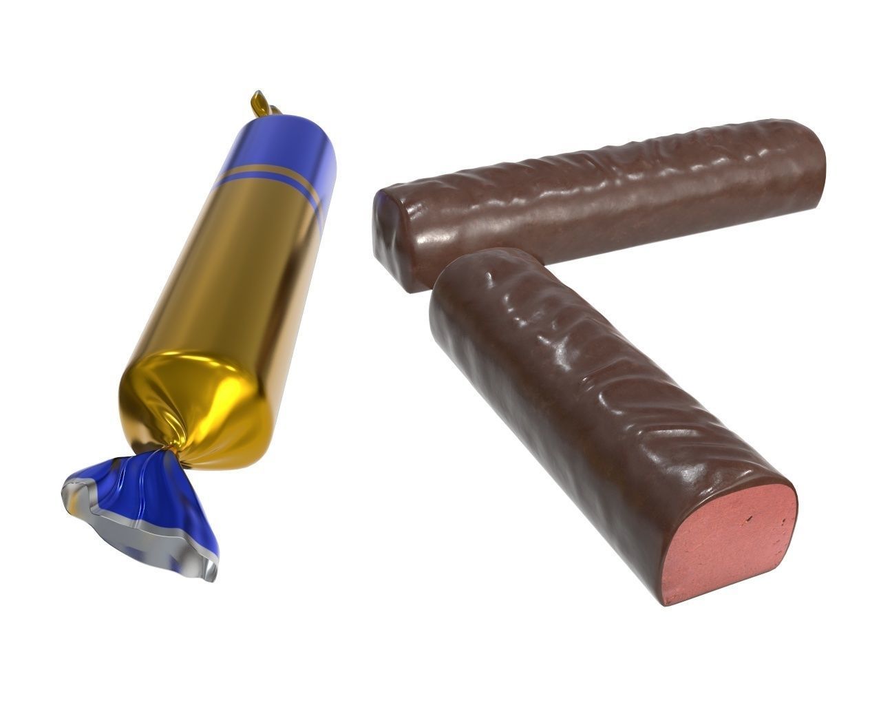 Blank food candy chocolate plastic package wrap mock up 06 3D model_2