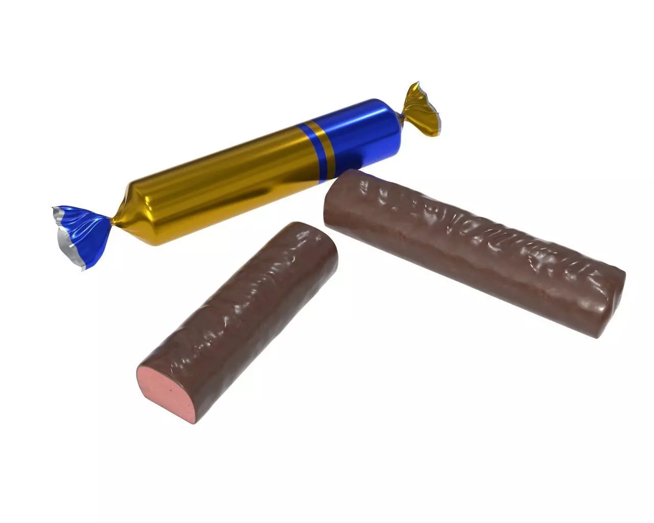 Blank food candy chocolate plastic package wrap mock up 06 3D model_0