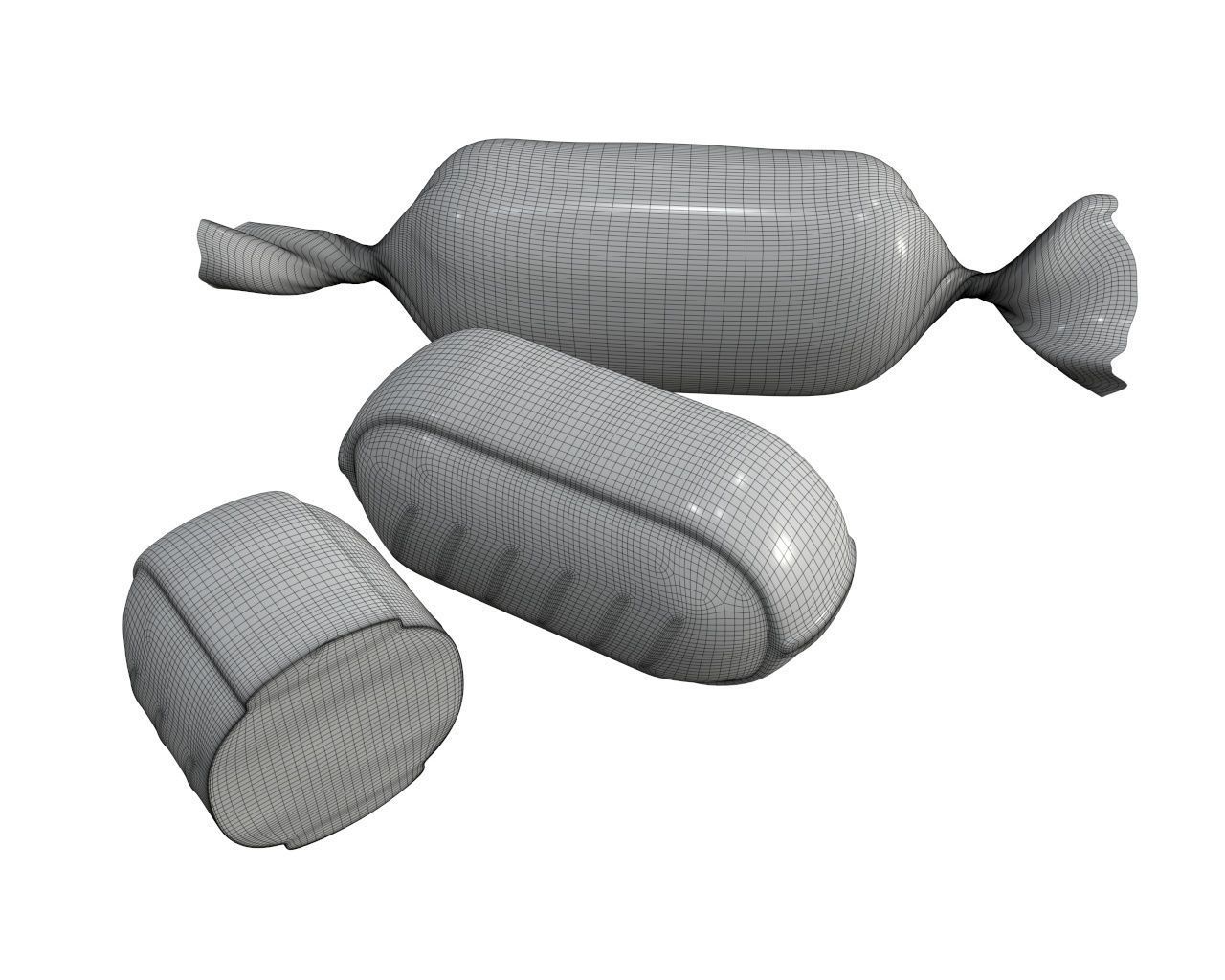 Blank food candy plastic package wrap mock up 3D model_5