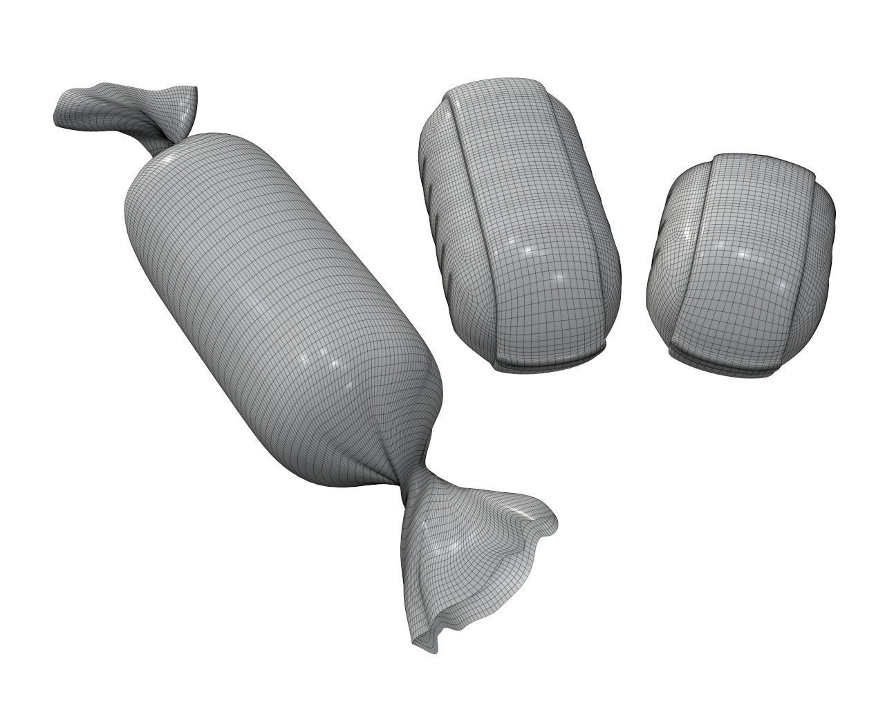 Blank food candy plastic package wrap mock up 3D model_7