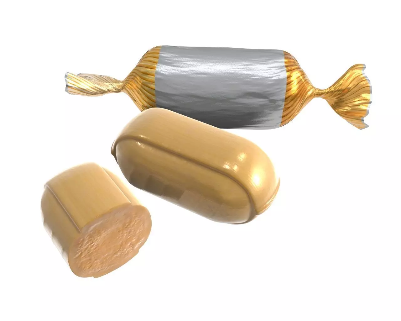 Blank food candy plastic package wrap mock up 3D model_0