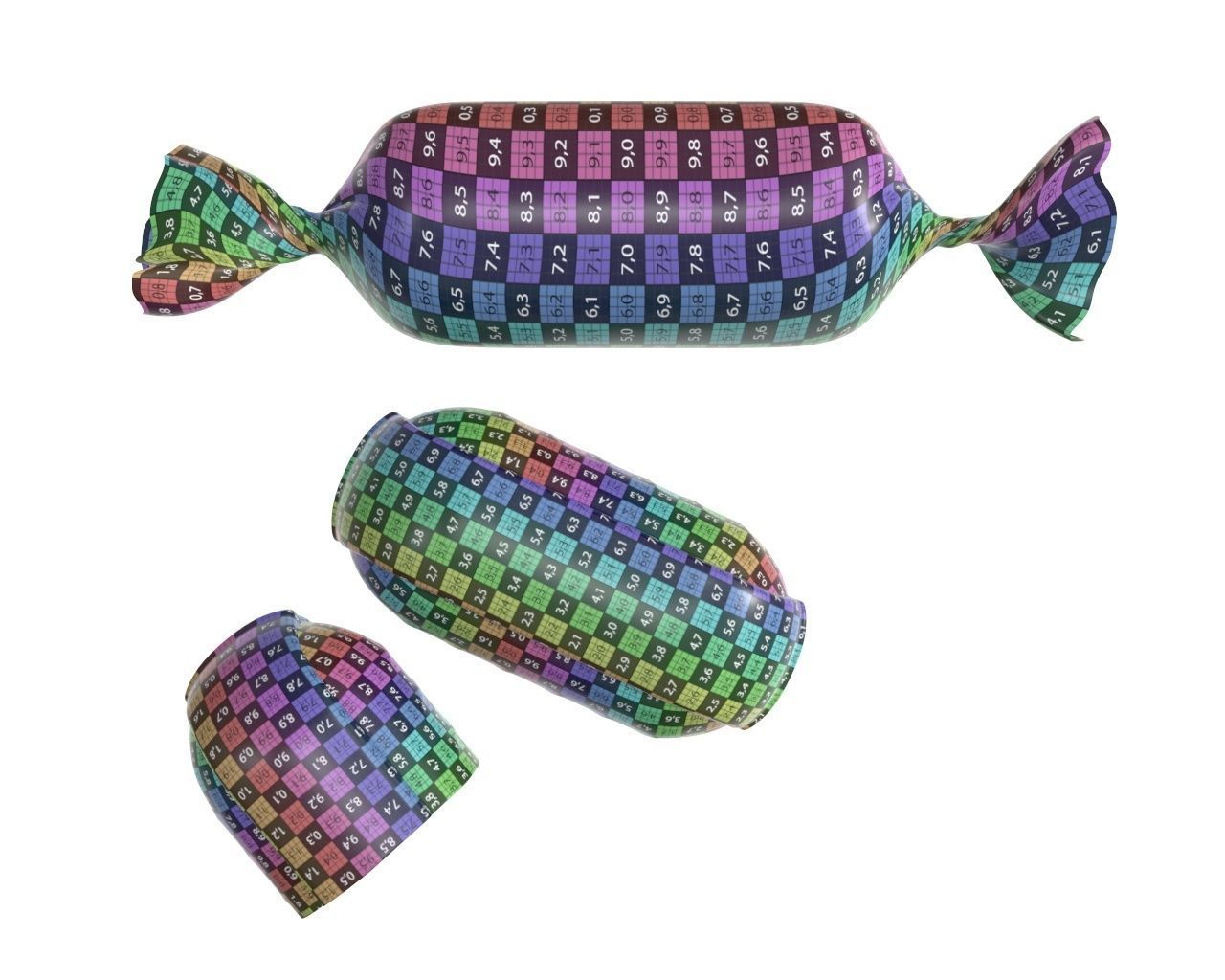 Blank food candy plastic package wrap mock up 3D model_12