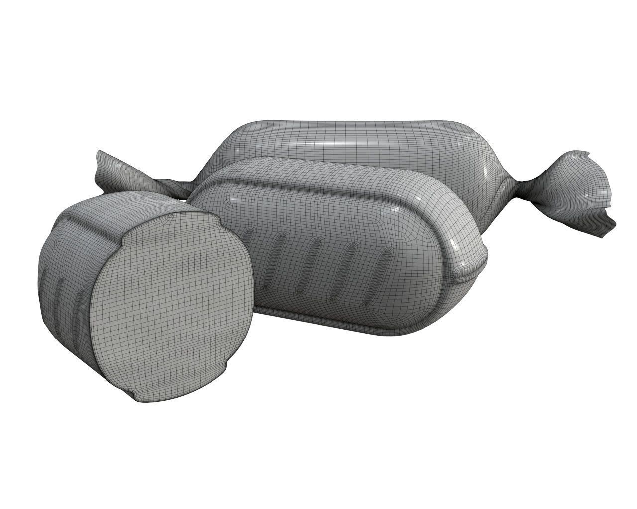 Blank food candy plastic package wrap mock up 3D model_6