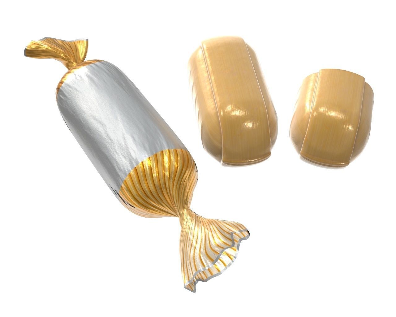 Blank food candy plastic package wrap mock up 3D model_3