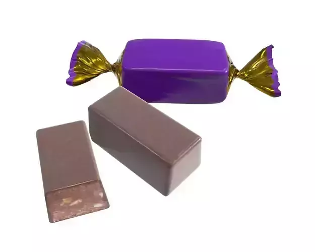 Blank food candy plastic package wrap mock up 02 3D model