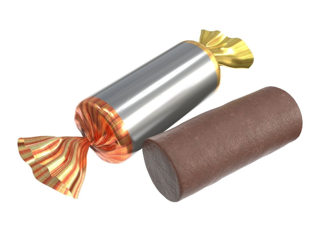 Blank food candy plastic package wrap mock up 03 3D model_2