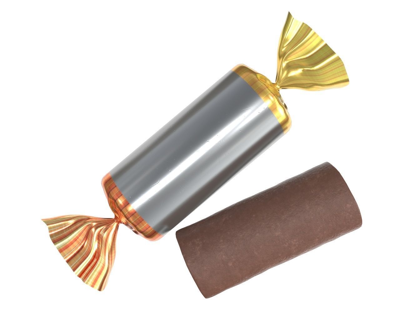 Blank food candy plastic package wrap mock up 03 3D model_4