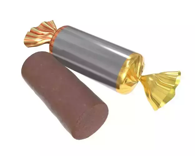 Blank food candy plastic package wrap mock up 03 3D model