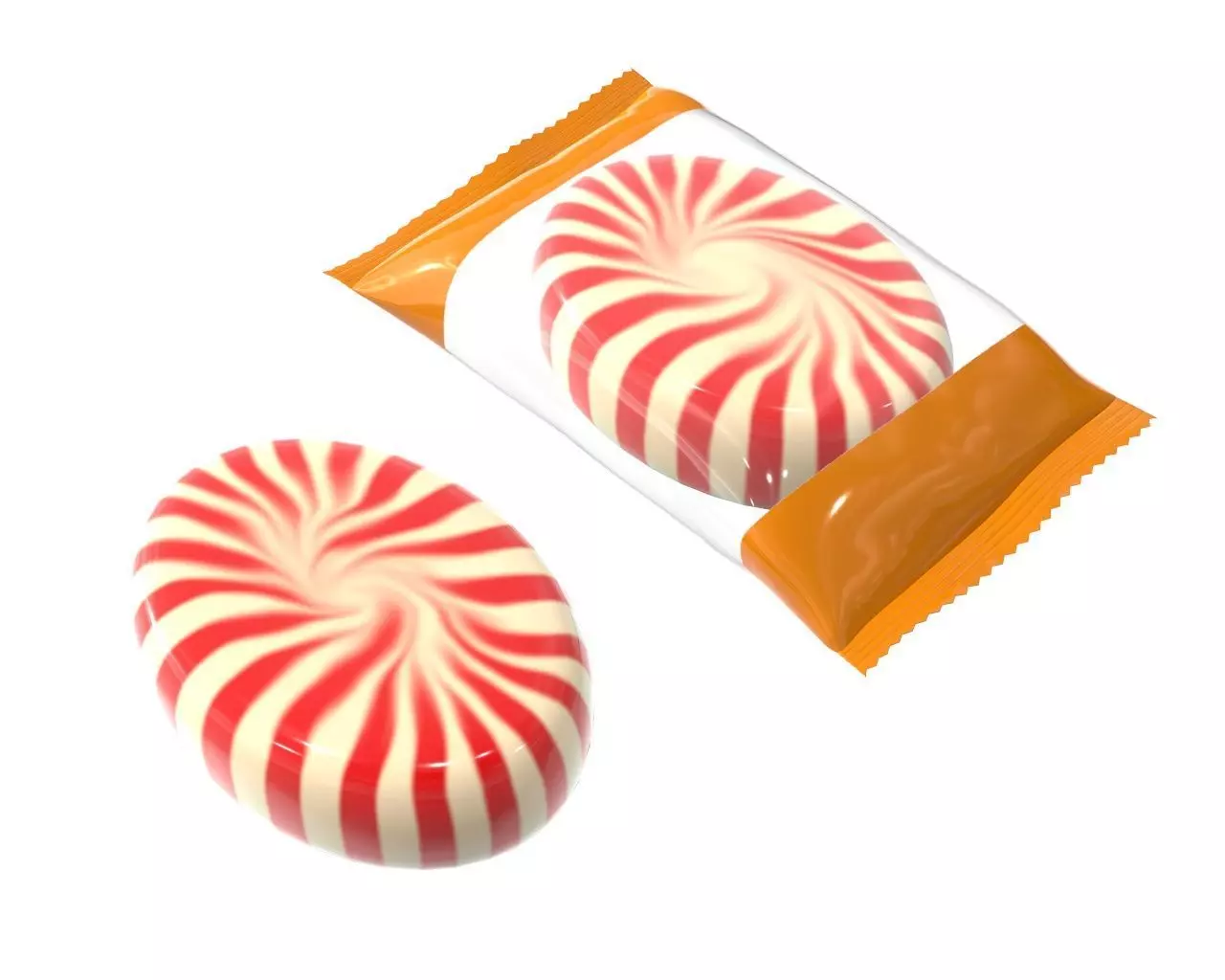 Blank package with caramel mock up 3D model_0