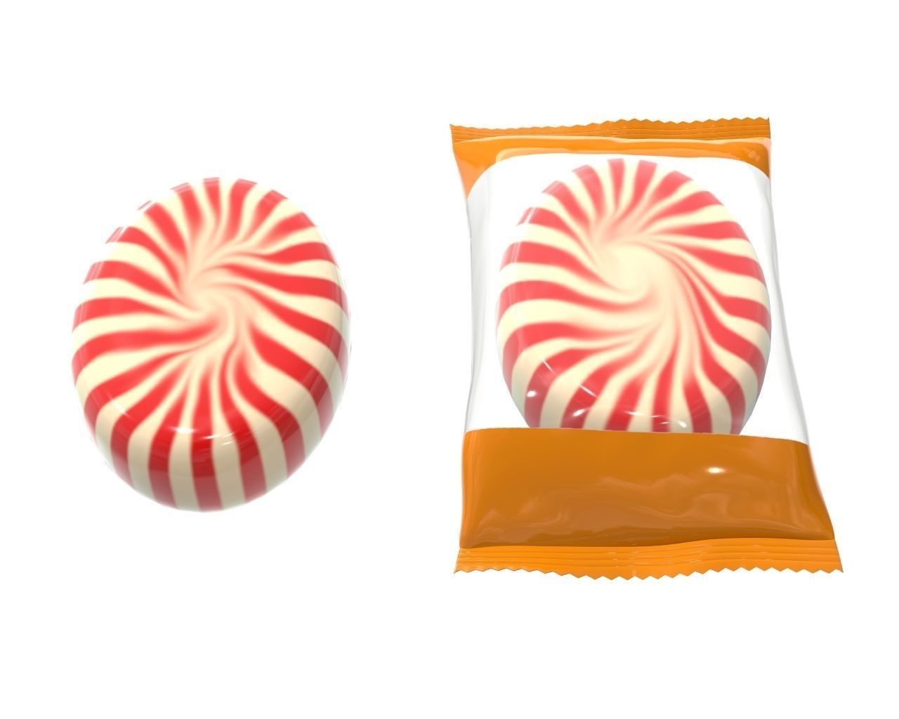 Blank package with caramel mock up 3D model_4
