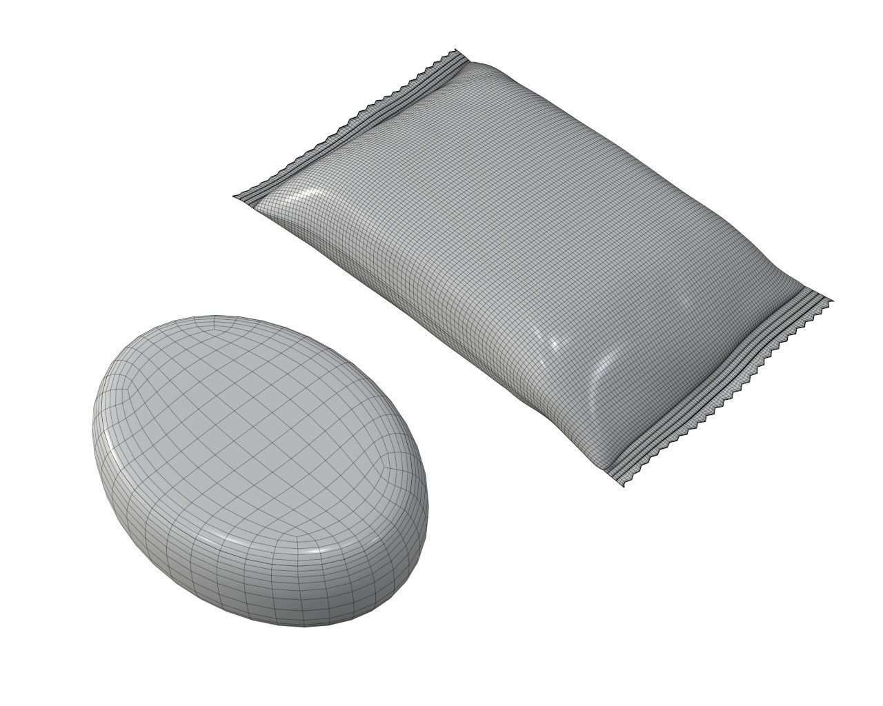 Blank package with caramel mock up 3D model_5