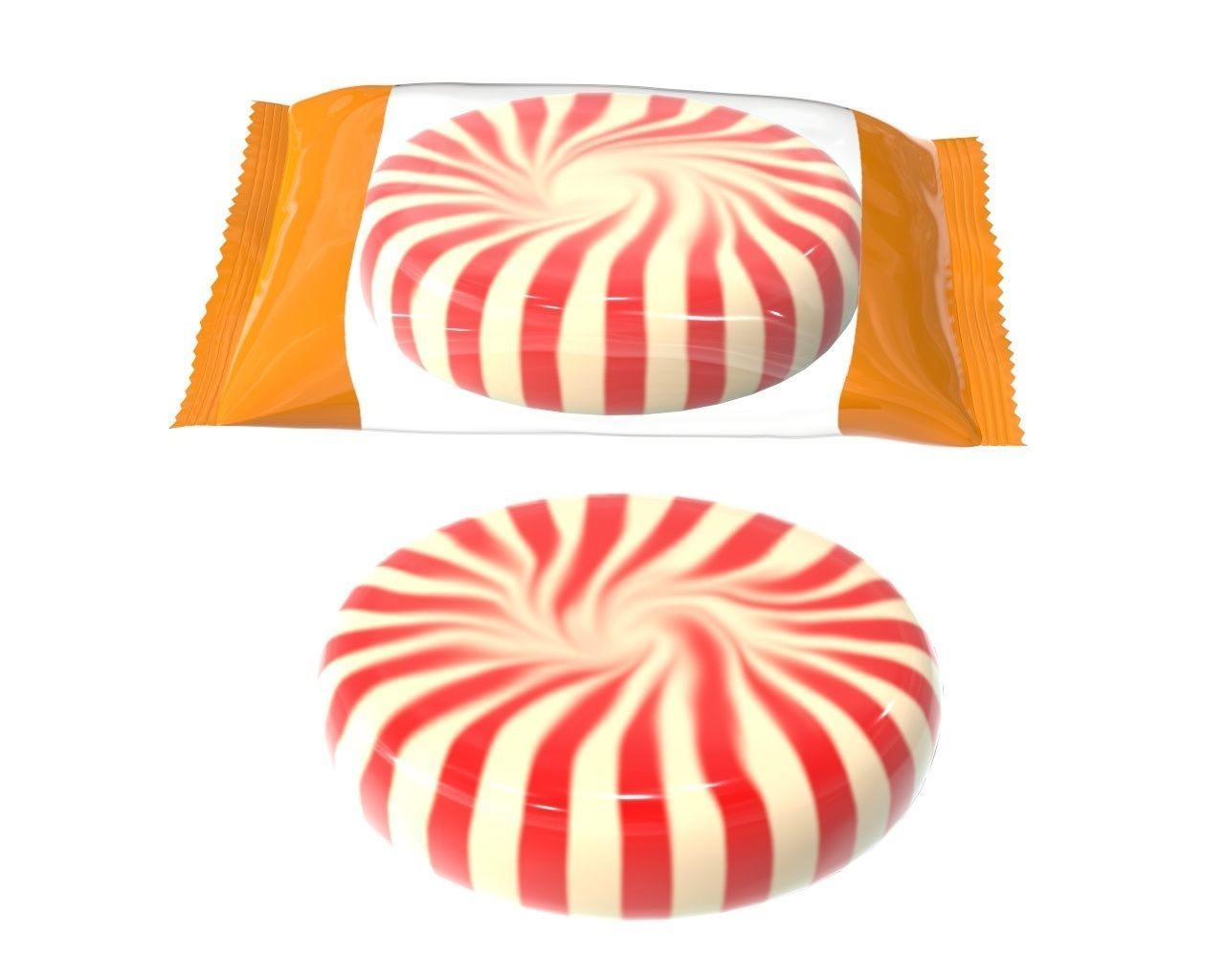 Blank package with caramel mock up 3D model_2