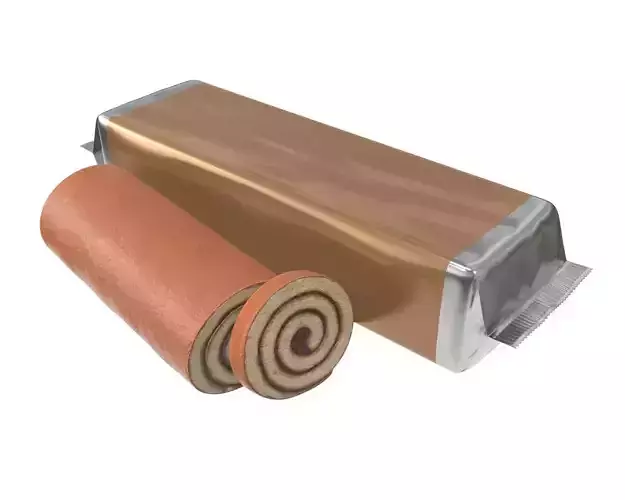 Blank package with sponge cake roll mock up