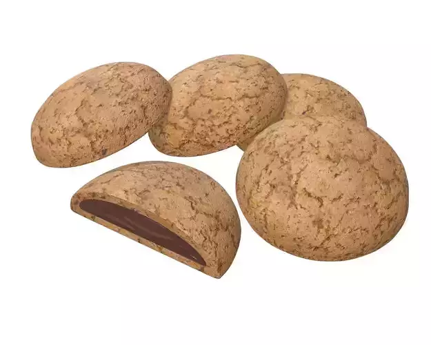 Cookie with chocolate 3D model