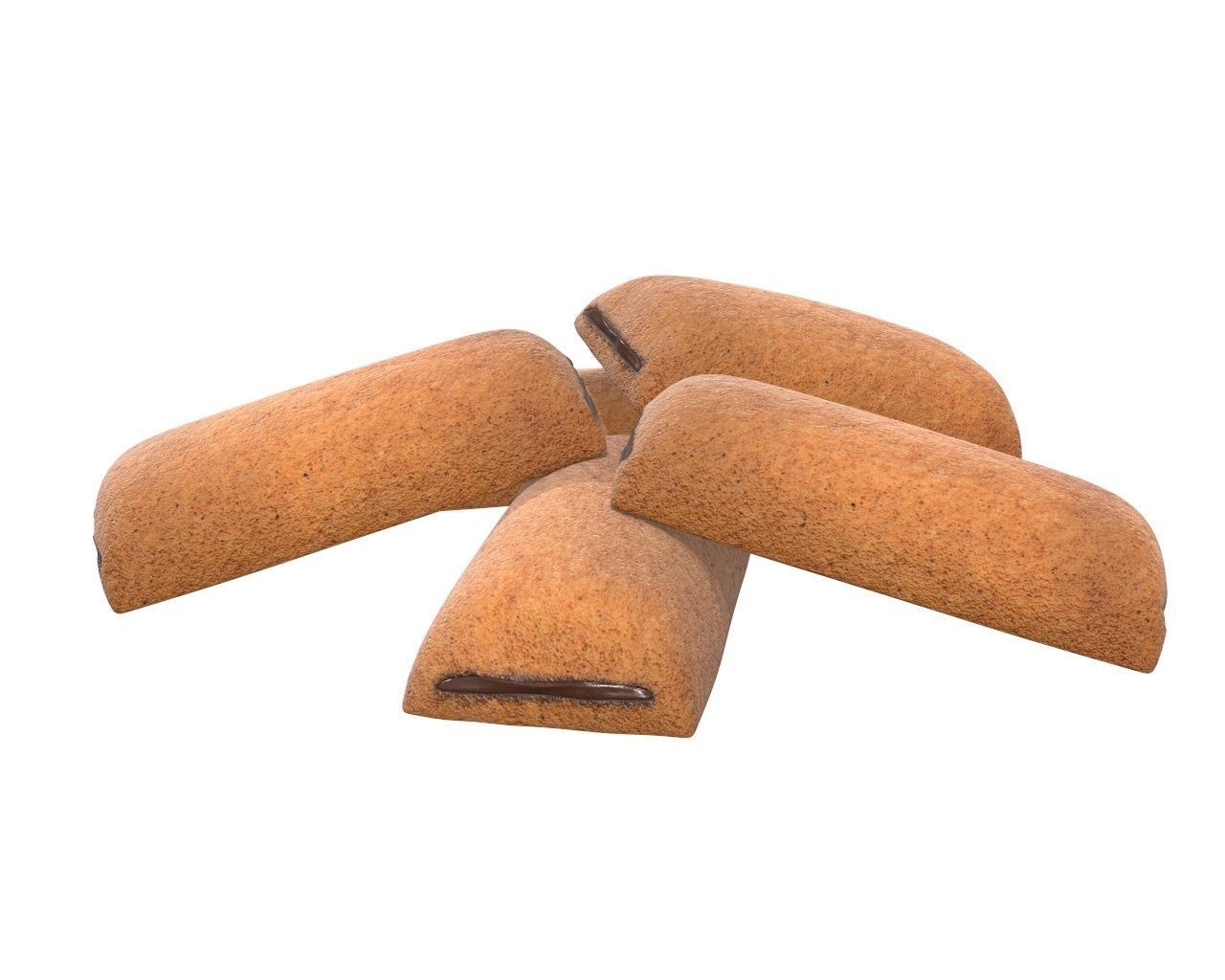 Cookies five chocolate biscuits 3D model_2