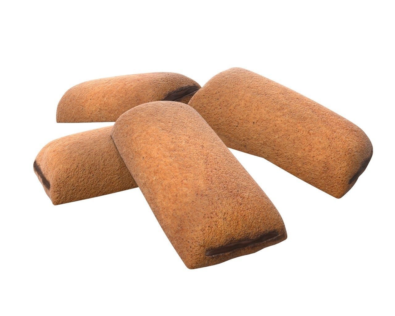 Cookies five chocolate biscuits 3D model_3