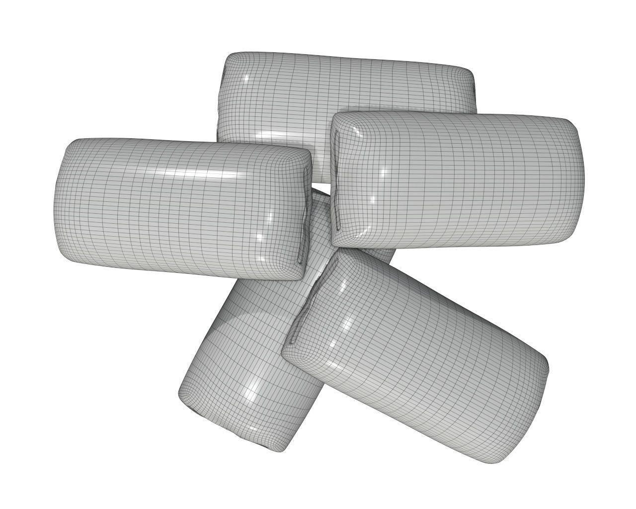 Cookies five chocolate biscuits 3D model_8