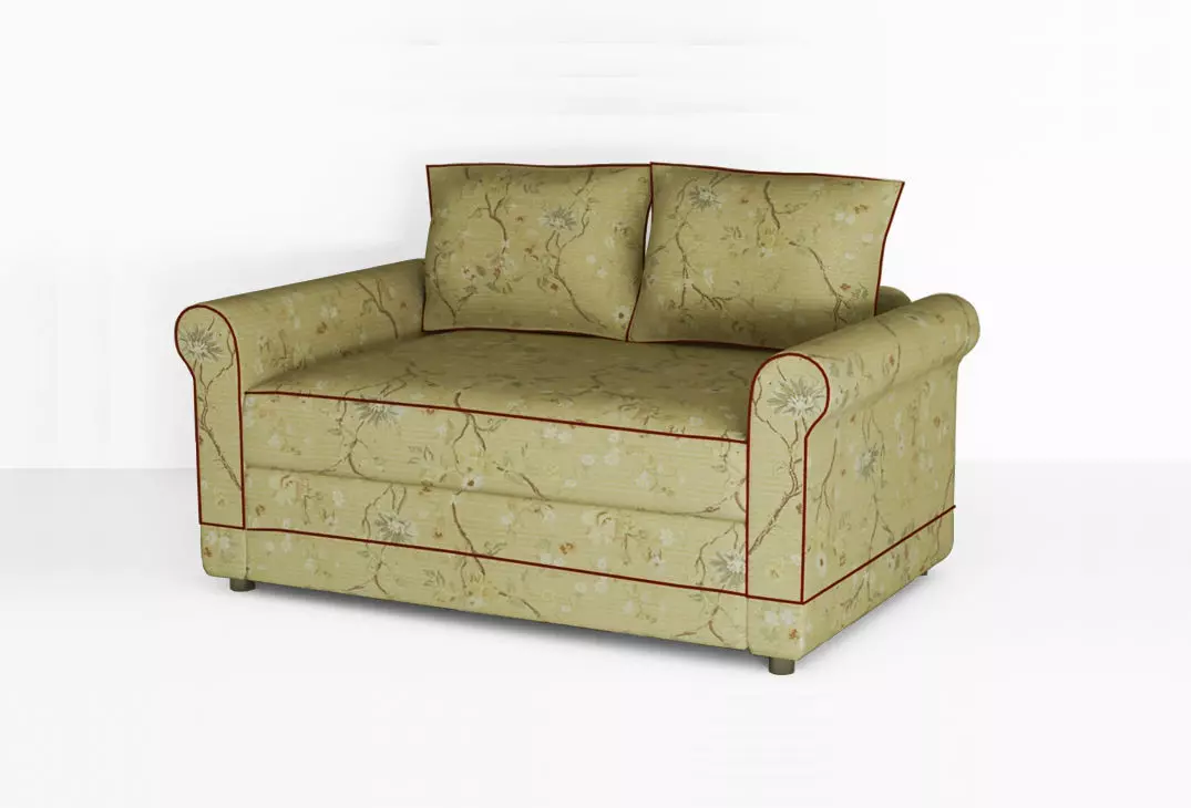 Low poly fabric sofa in a slightly primitive style Low-poly 3D model_0