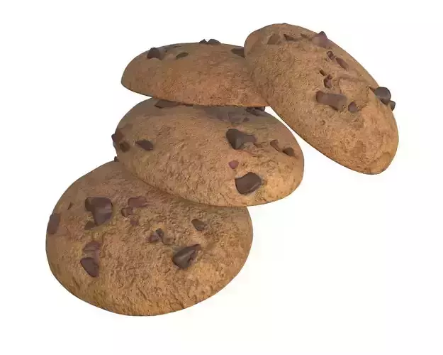 Cookies with chocolate pieces 3D model