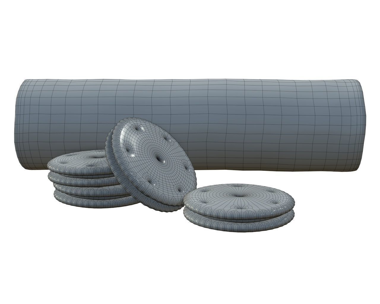 Round cookie with chocolate and cylinder type package 3D model_5