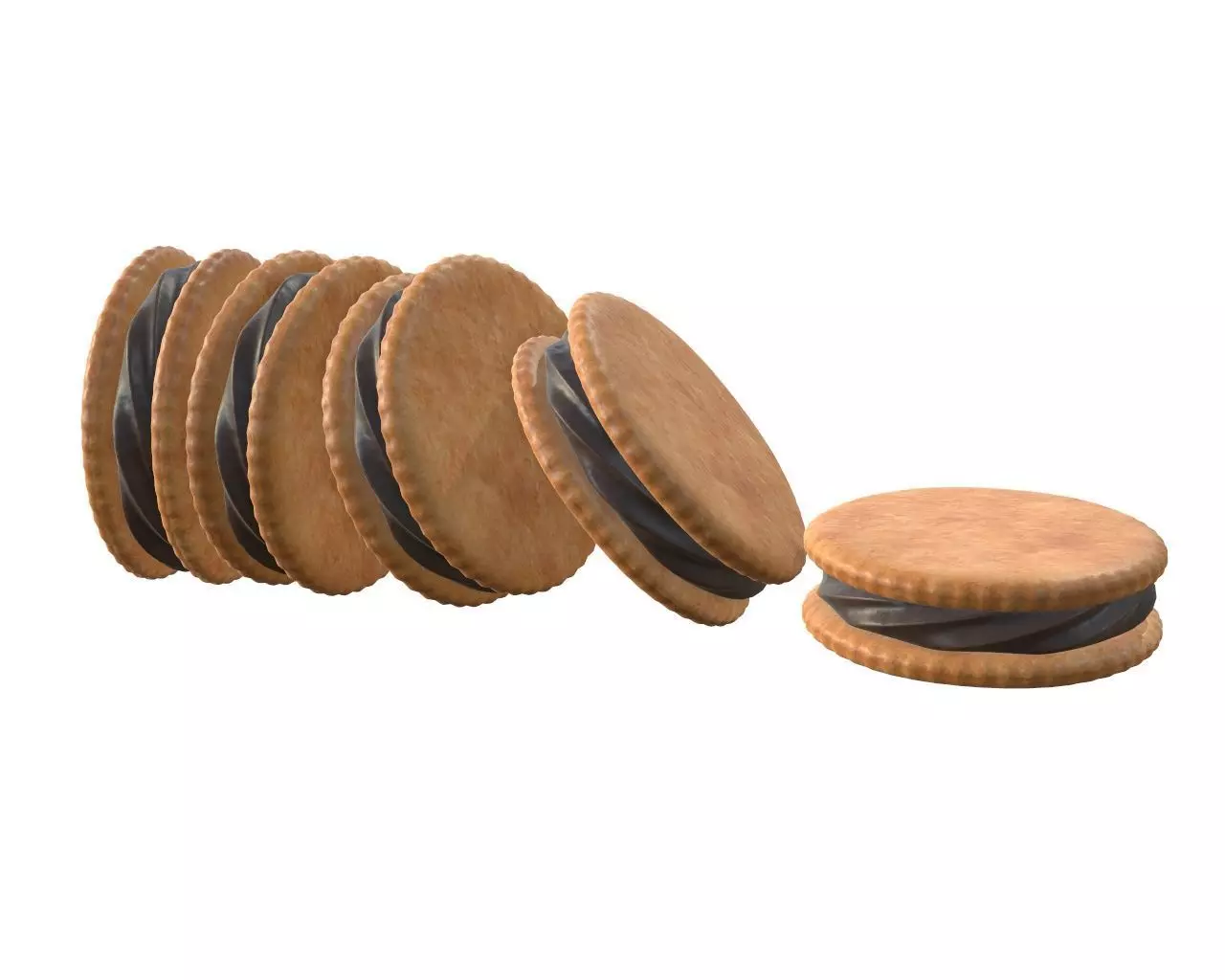 Sandwich cookies with chocolate fill 3D model_0