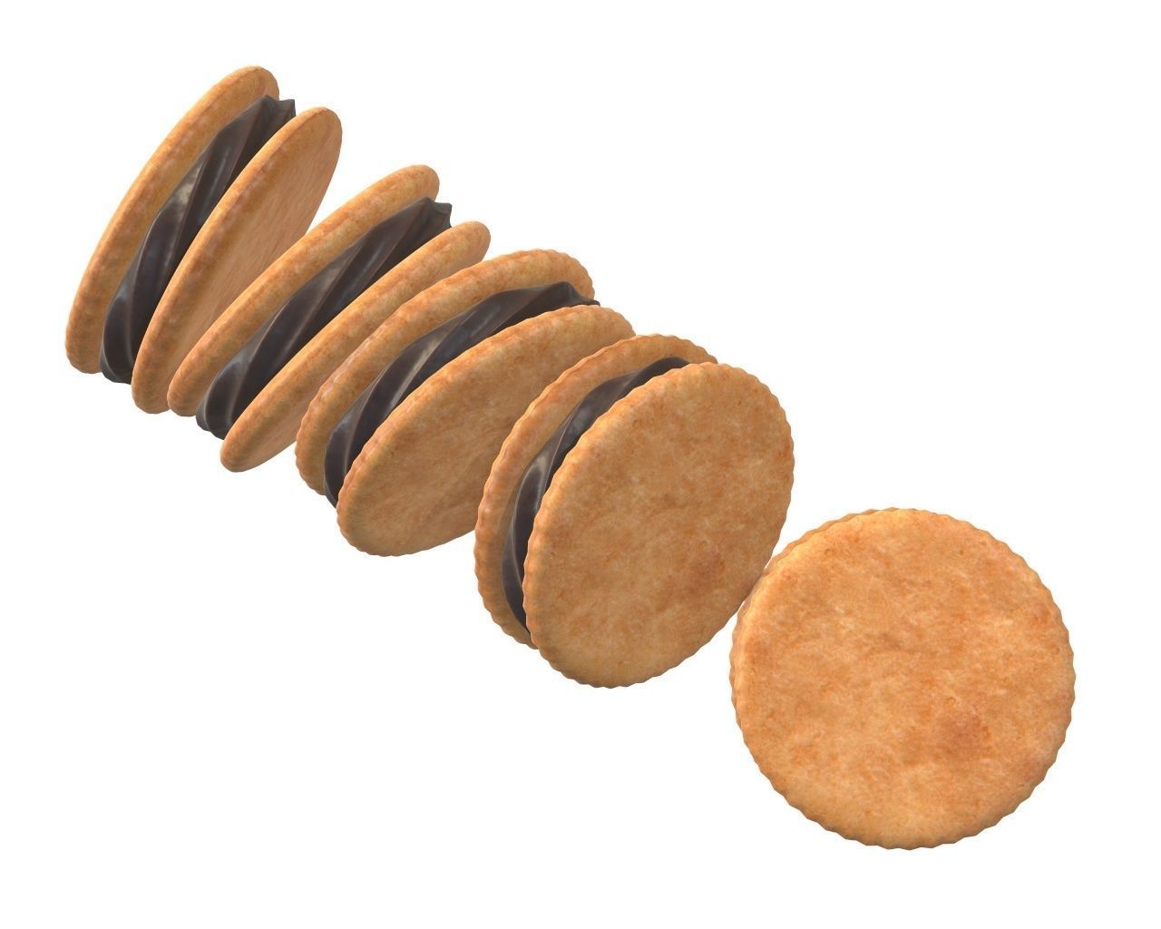 Sandwich cookies with chocolate fill 3D model_3
