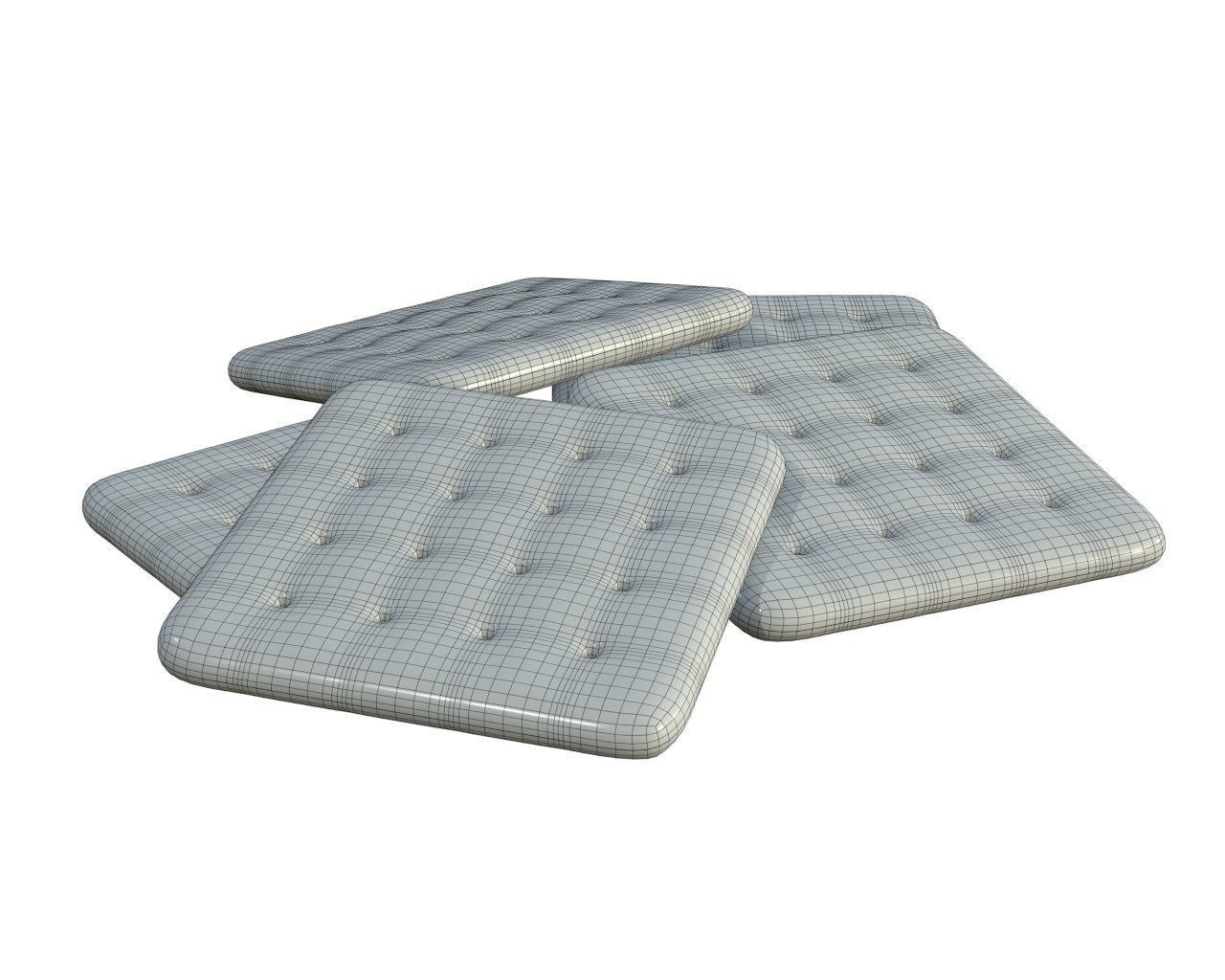 Square cookie 3D model_5