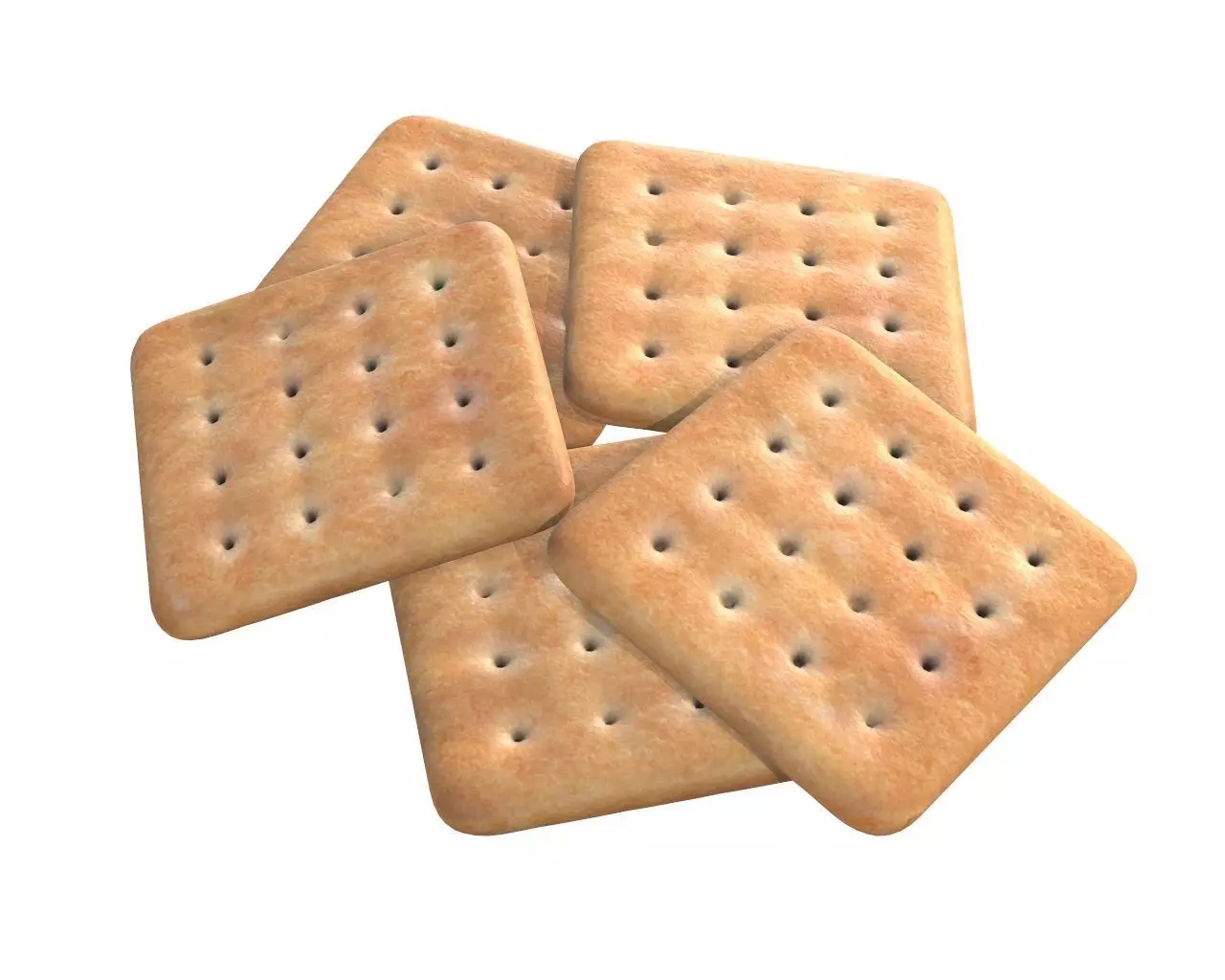 Square cookie 3D model_0