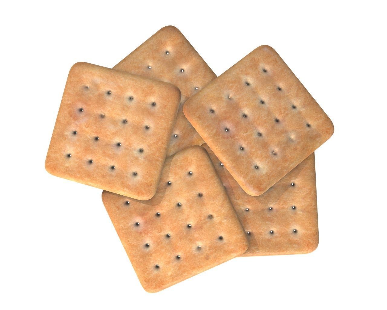 Square cookie 3D model_3