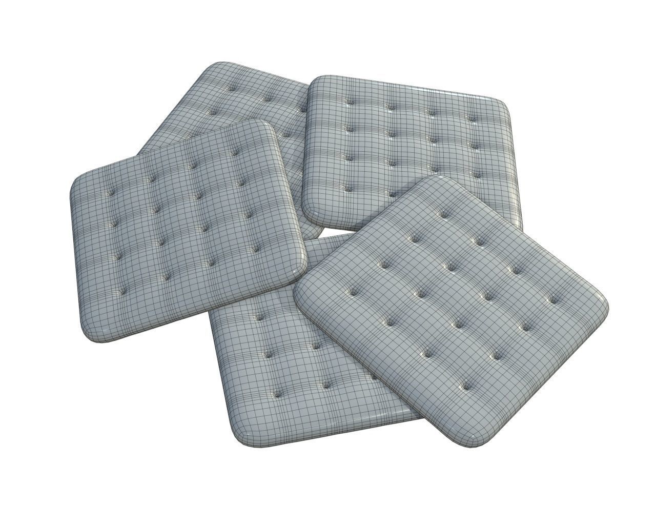 Square cookie 3D model_4