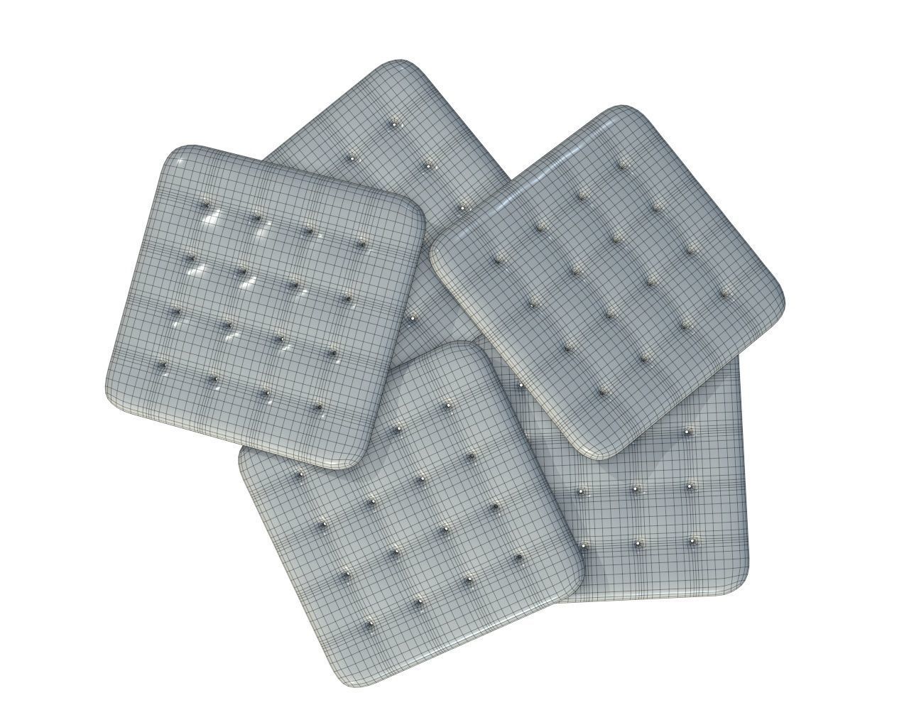 Square cookie 3D model_6