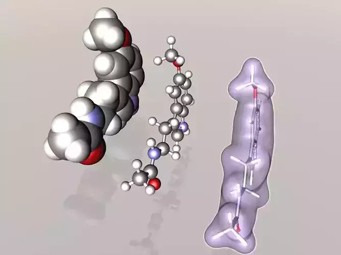 Melatonin molecule 3D model