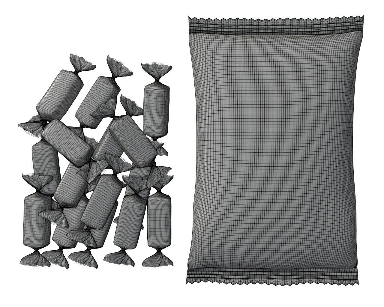 Blank candy plastic package mock up 05 3D model_8