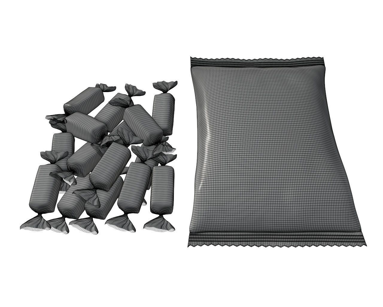 Blank candy plastic package mock up 05 3D model_7