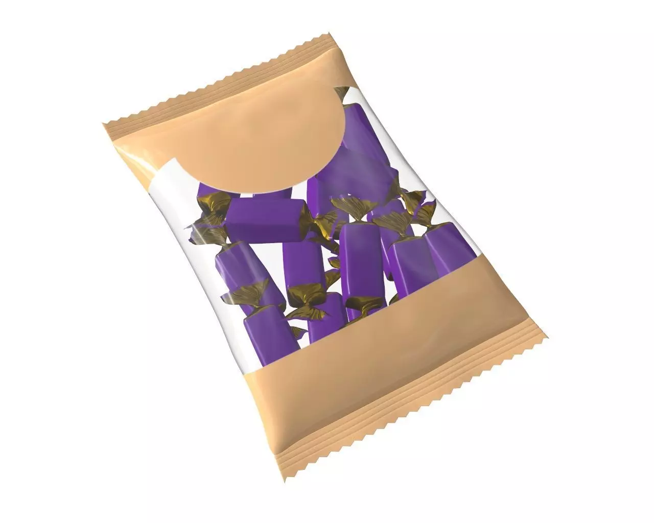 Blank candy plastic package mock up 05 3D model_0