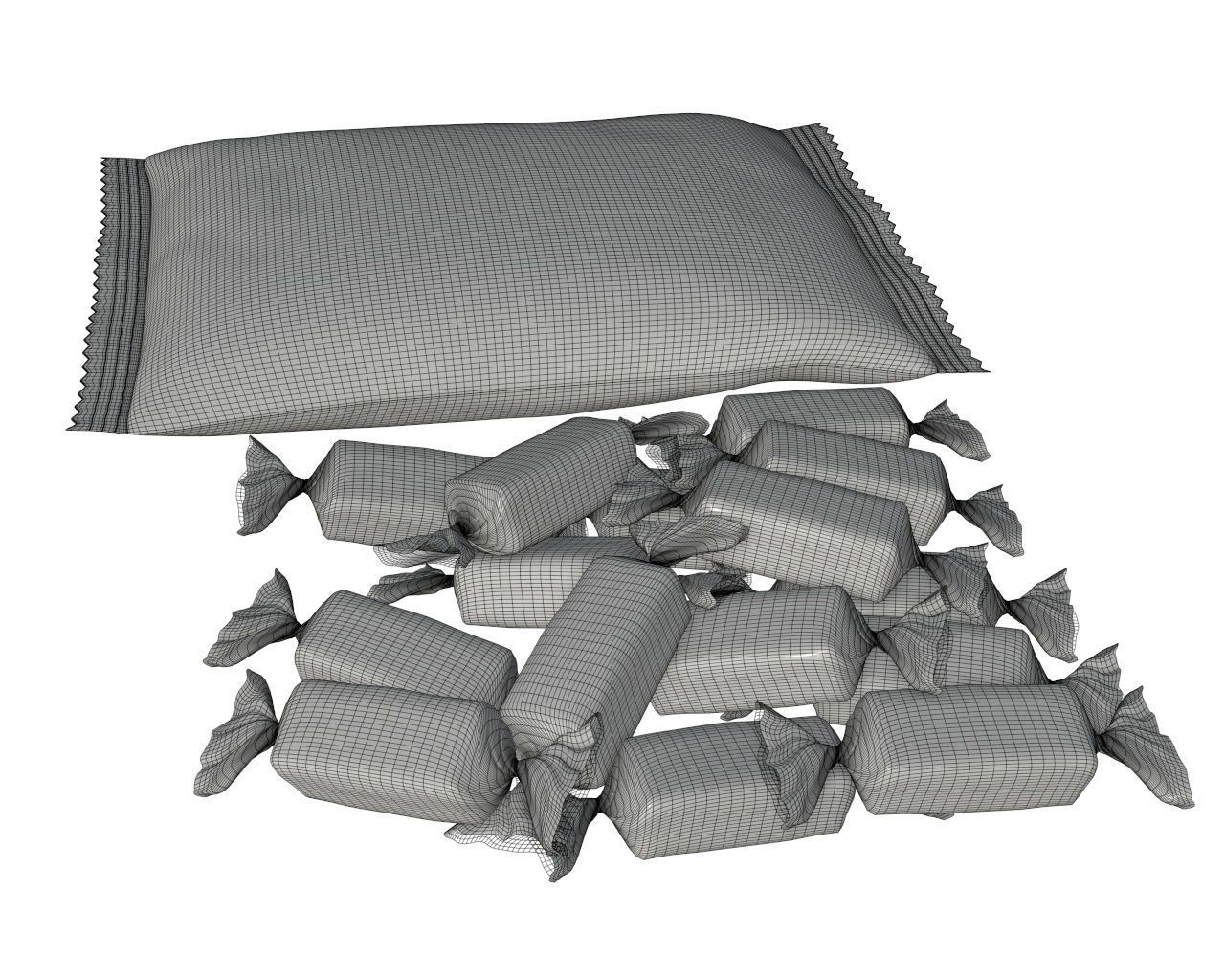 Blank candy plastic package mock up 05 3D model_9