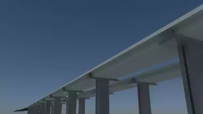 HIGHWAY bridge with columns in sky