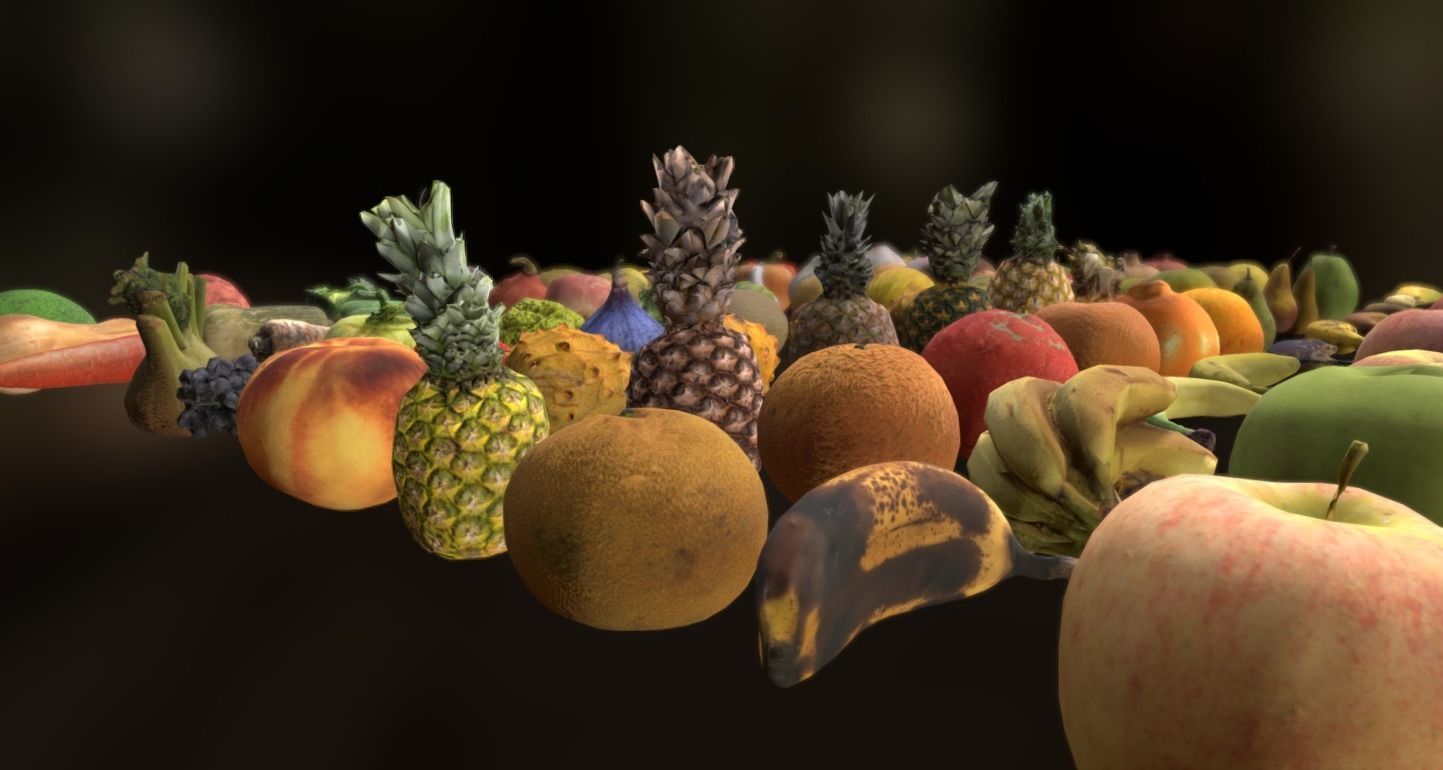 Fruits And Vegetables Pack Low-poly 3D model_2